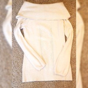 White House Black Market Off-the-shoulder Cream Sweater